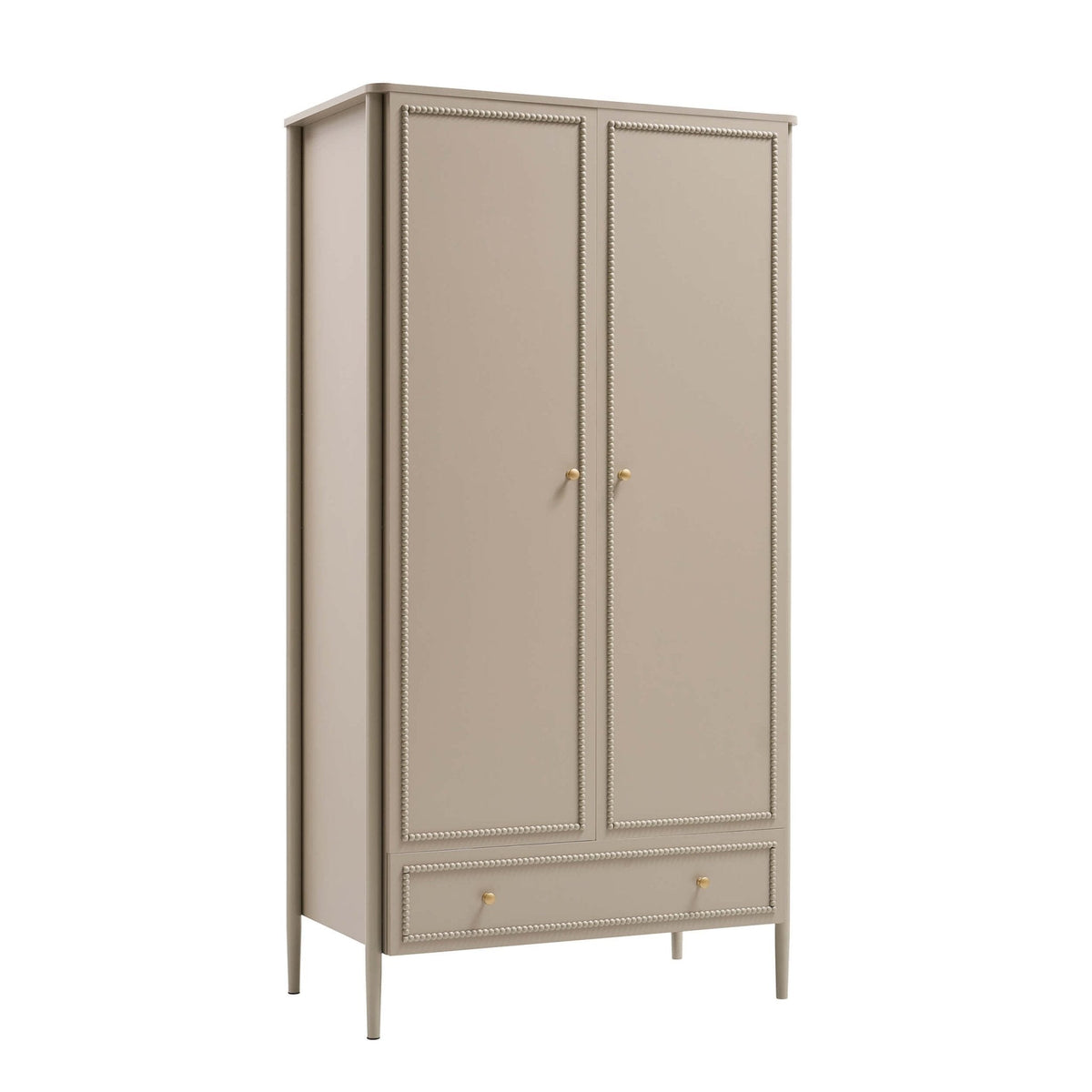 Dusklia - Posy Bobbin 2 Door Wardrobe with Drawer - Taupe