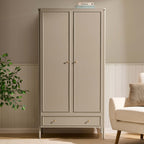 Dusklia - Posy Bobbin 2 Door Wardrobe with Drawer - Taupe
