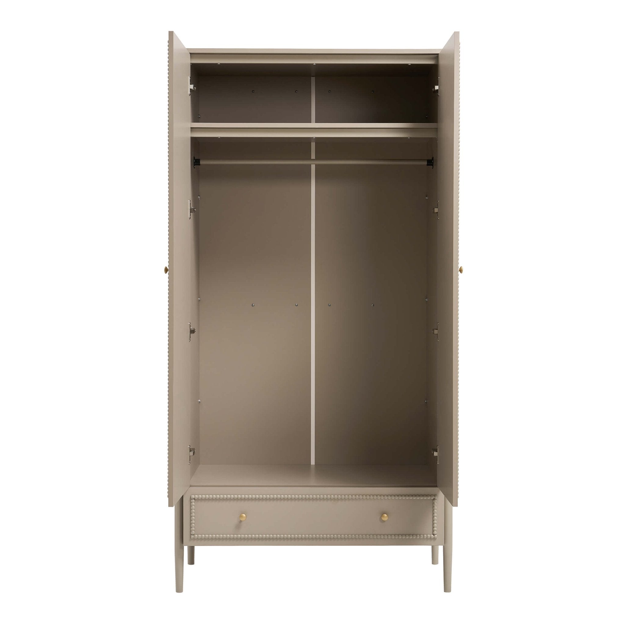 Dusklia - Posy Bobbin 2 Door Wardrobe with Drawer - Taupe