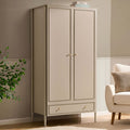 Dusklia - Posy Bobbin 2 Door Wardrobe with Drawer - Taupe