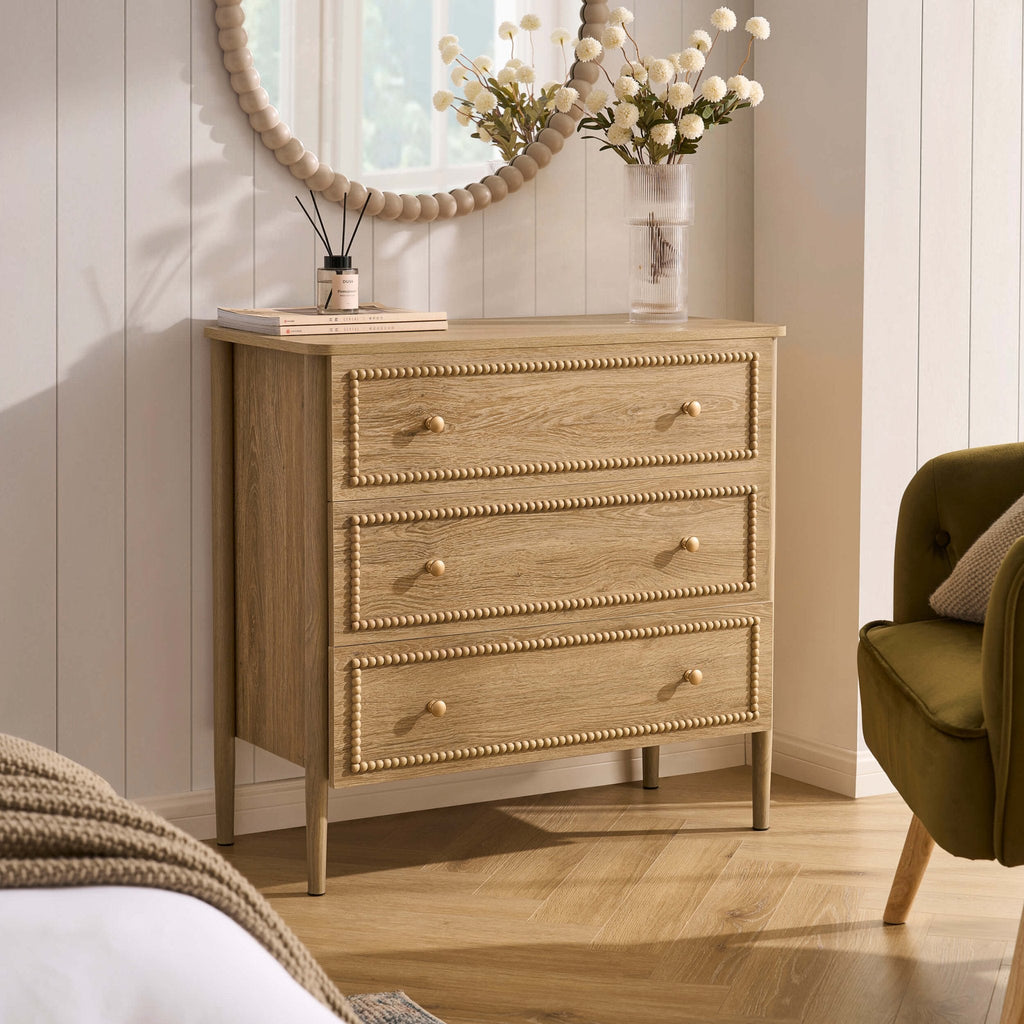 Dusklia - Posy Bobbin 3 Drawer Chest - Light Wood