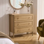Dusklia - Posy Bobbin 3 Drawer Chest - Light Wood