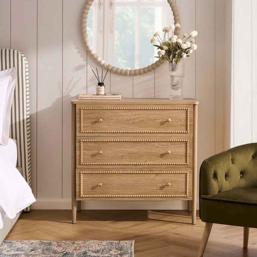Dusklia - Posy Bobbin 3 Drawer Chest - Light Wood