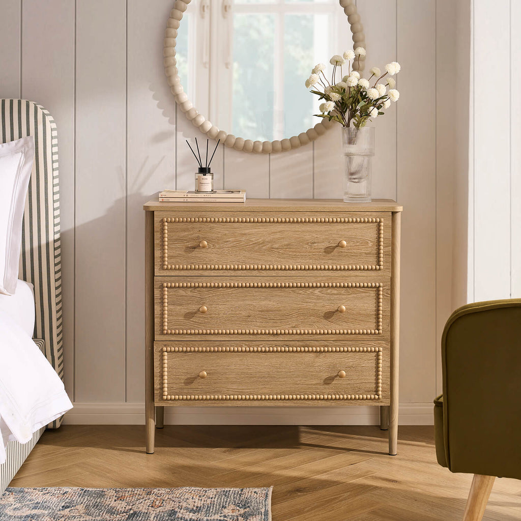 Dusklia - Posy Bobbin 3 Drawer Chest - Light Wood