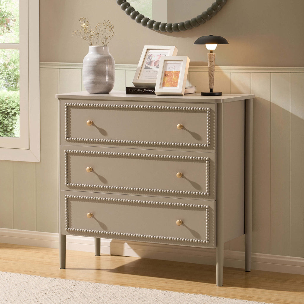 Dusklia - Posy Bobbin 3 Drawer Chest - Taupe