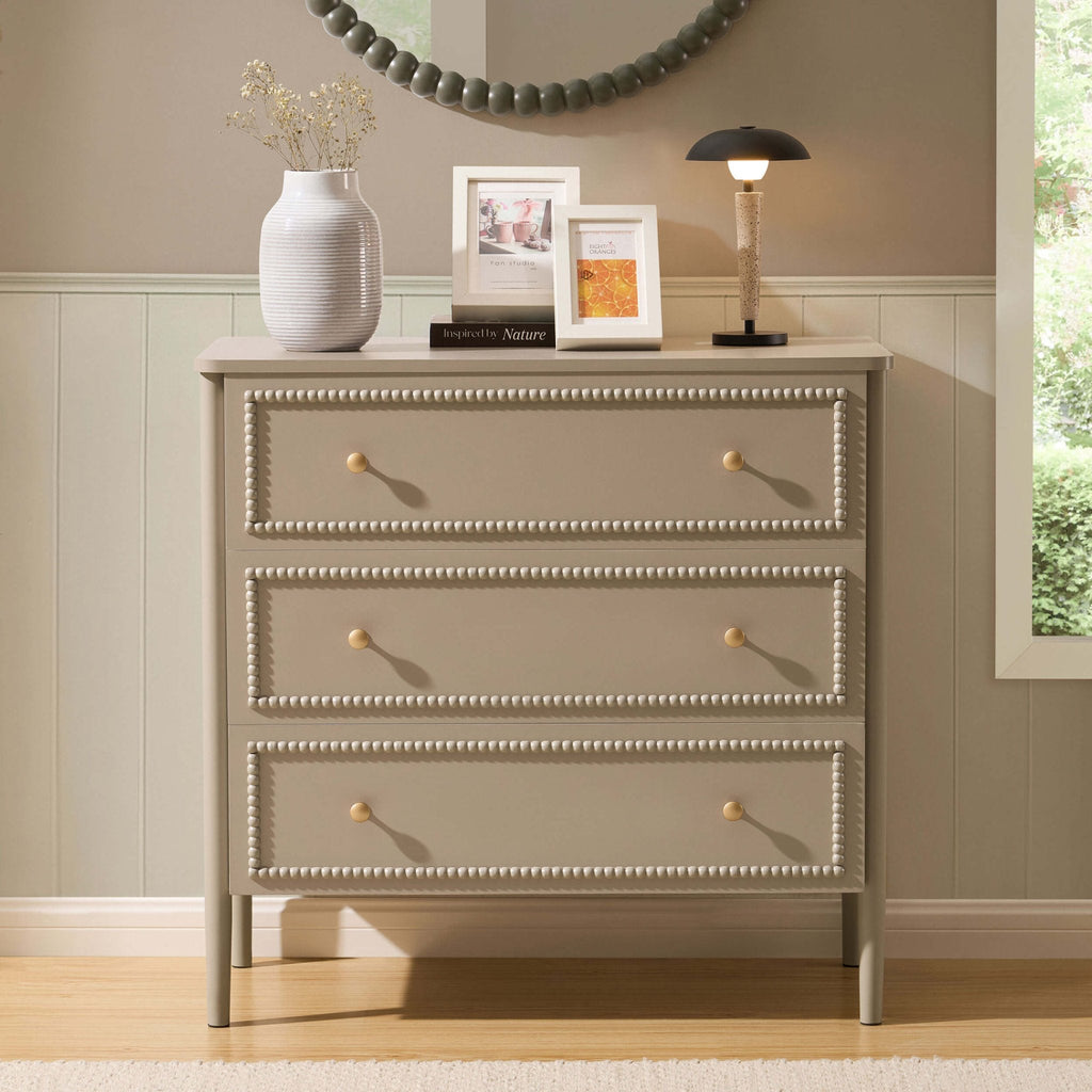 Dusklia - Posy Bobbin 3 Drawer Chest - Taupe