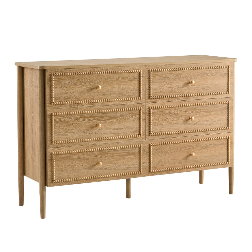 Dusklia - Posy Bobbin 6 Drawer Chest - Light Wood