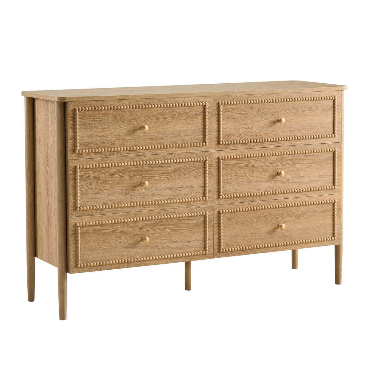 Dusklia - Posy Bobbin 6 Drawer Chest - Light Wood