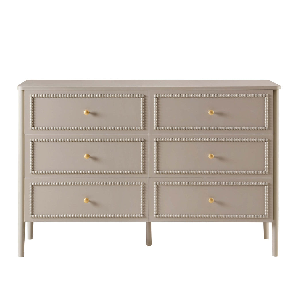 Dusklia - Posy Bobbin 6 Drawer Chest - Taupe