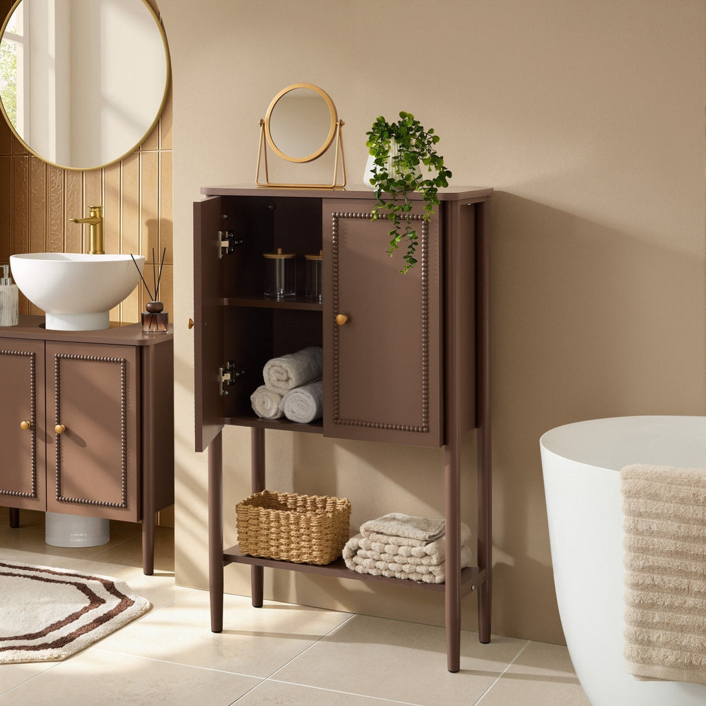 Dusklia - Posy Bathroom Storage Cabinet - Mocha