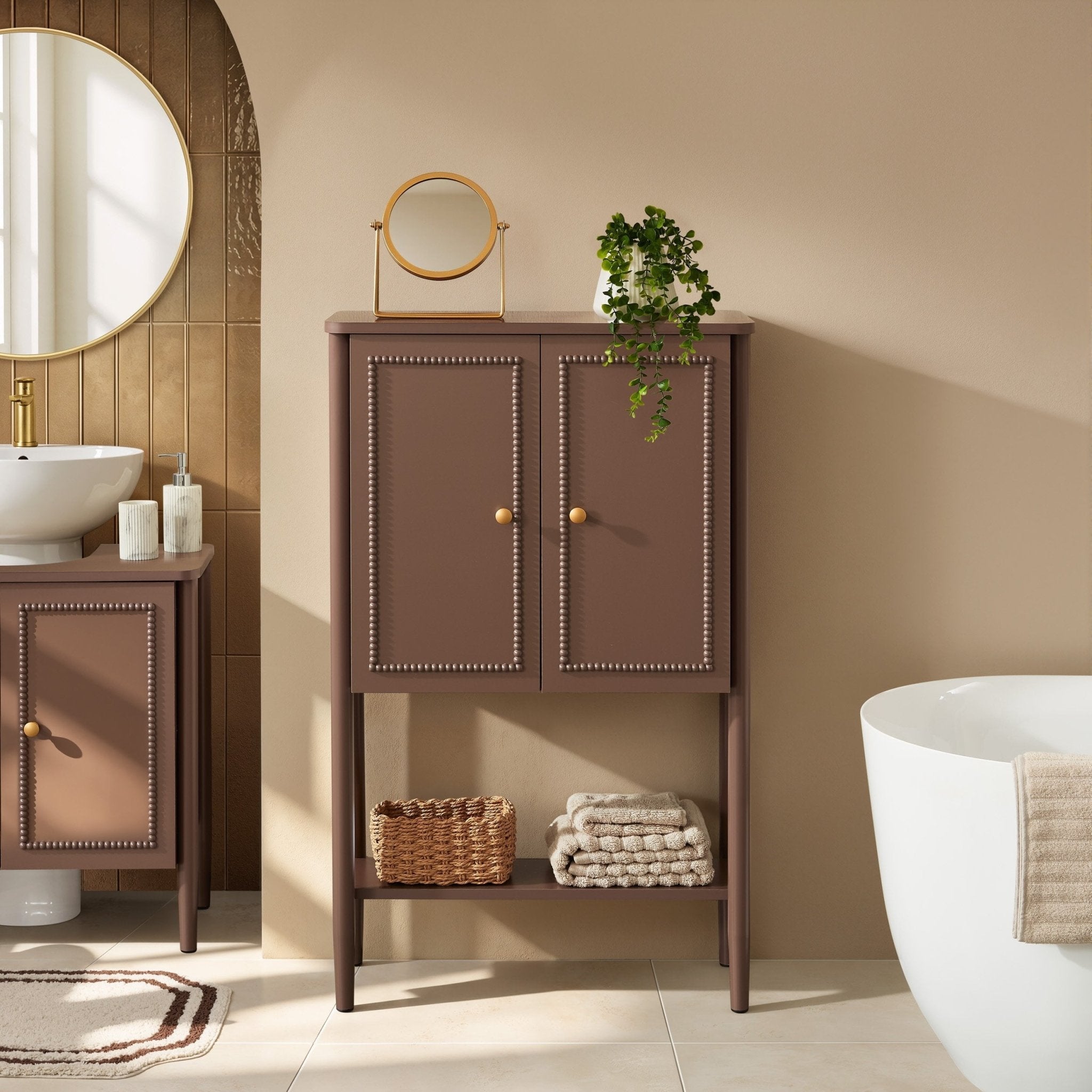 Dusklia - Posy Bathroom Storage Cabinet - Mocha