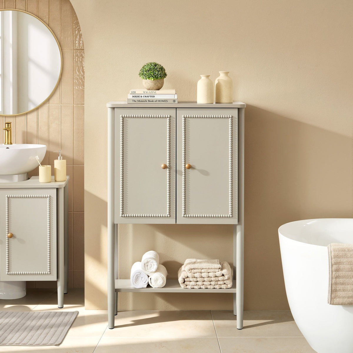 Dusklia - Posy Bathroom Storage Cabinet - Taupe