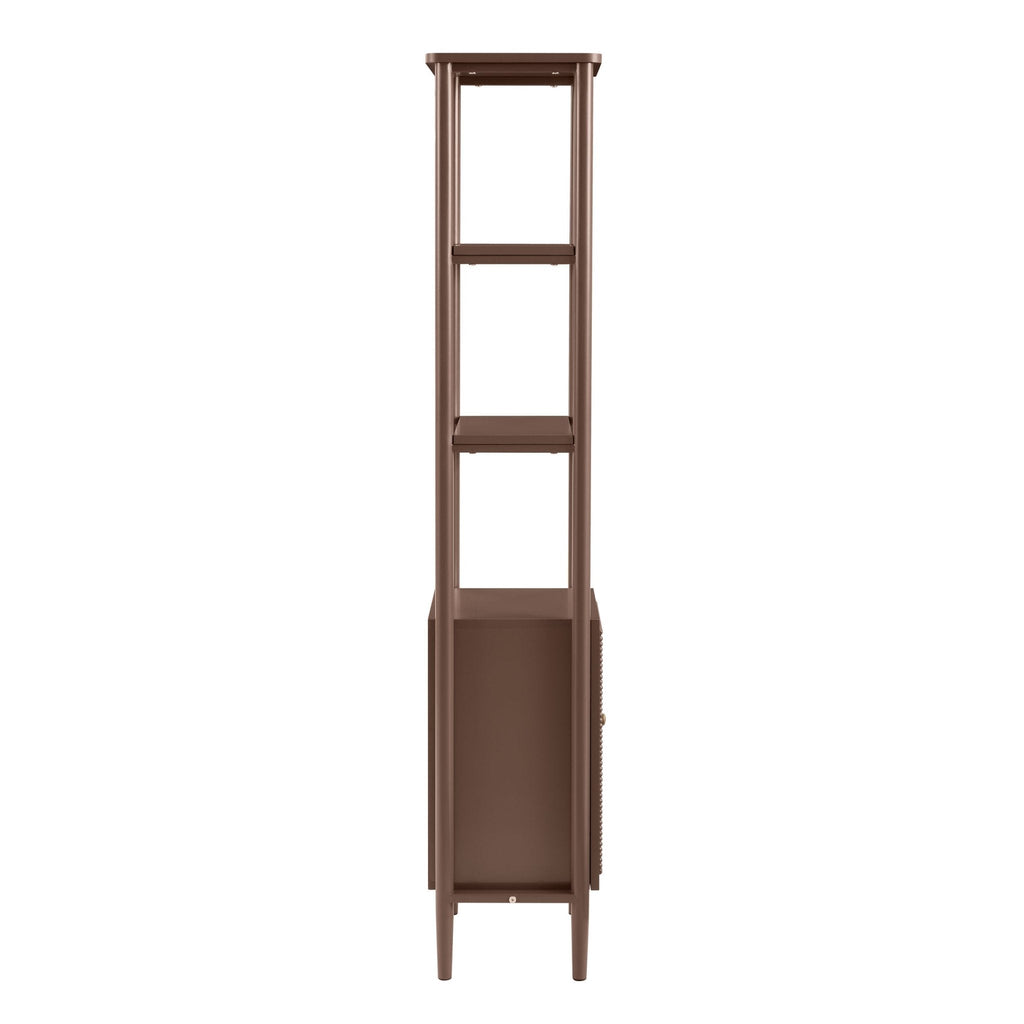 Dusklia - Posy Tall Bathroom Storage Cabinet - Mocha