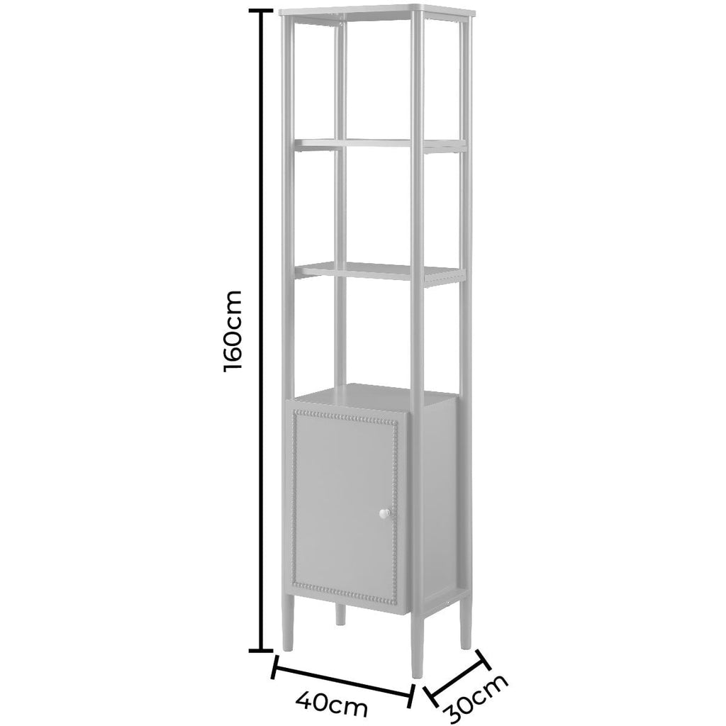 Dusklia - Posy Tall Bathroom Storage Cabinet - Mocha