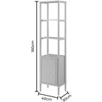 Dusklia - Posy Tall Bathroom Storage Cabinet - Mocha