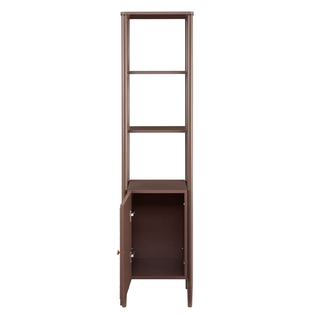 Dusklia - Posy Tall Bathroom Storage Cabinet - Mocha