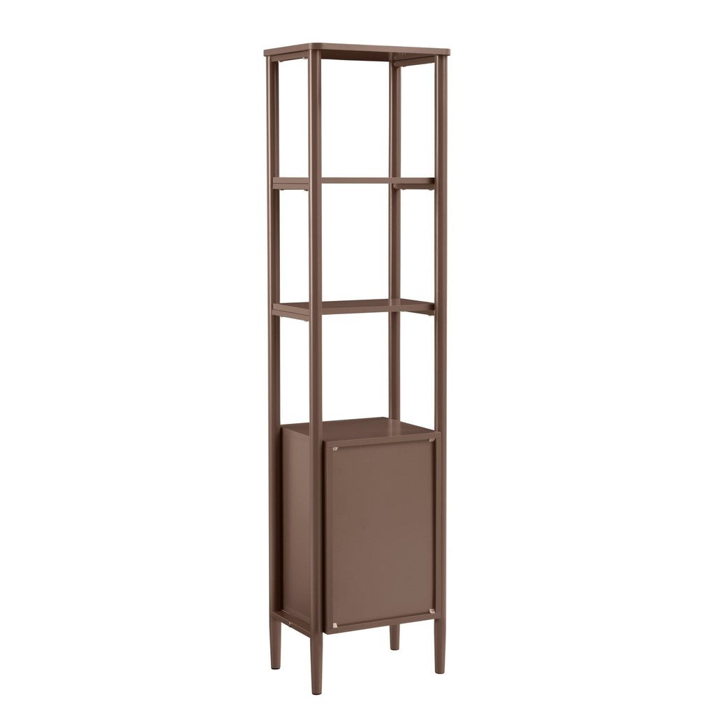 Dusklia - Posy Tall Bathroom Storage Cabinet - Mocha