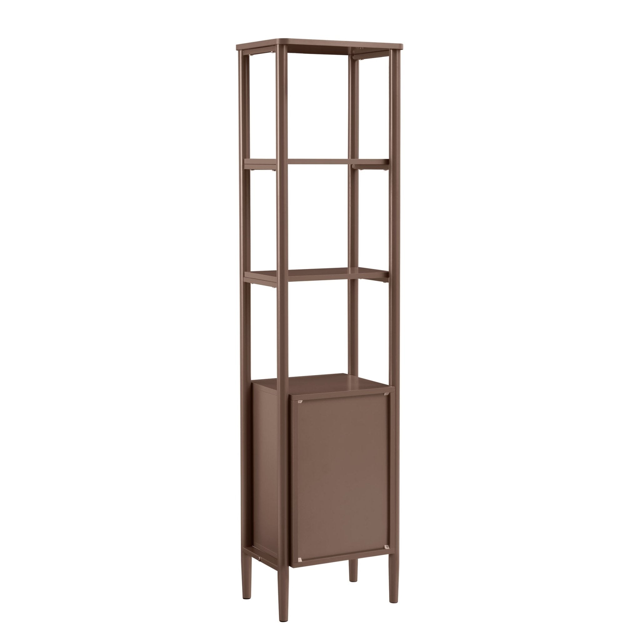Dusklia - Posy Tall Bathroom Storage Cabinet - Mocha