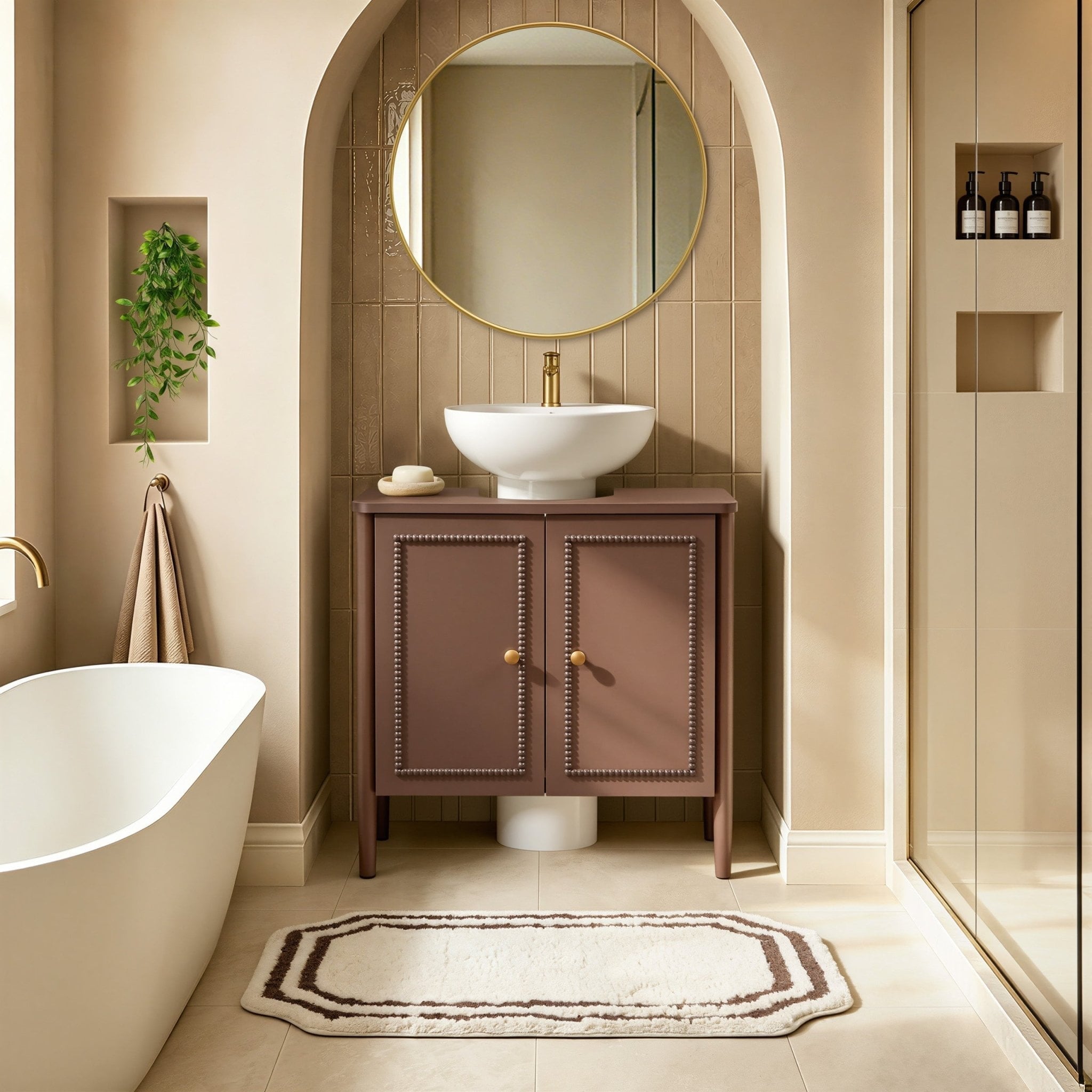 Dusklia - Posy Under Sink Bathroom Cabinet - Mocha