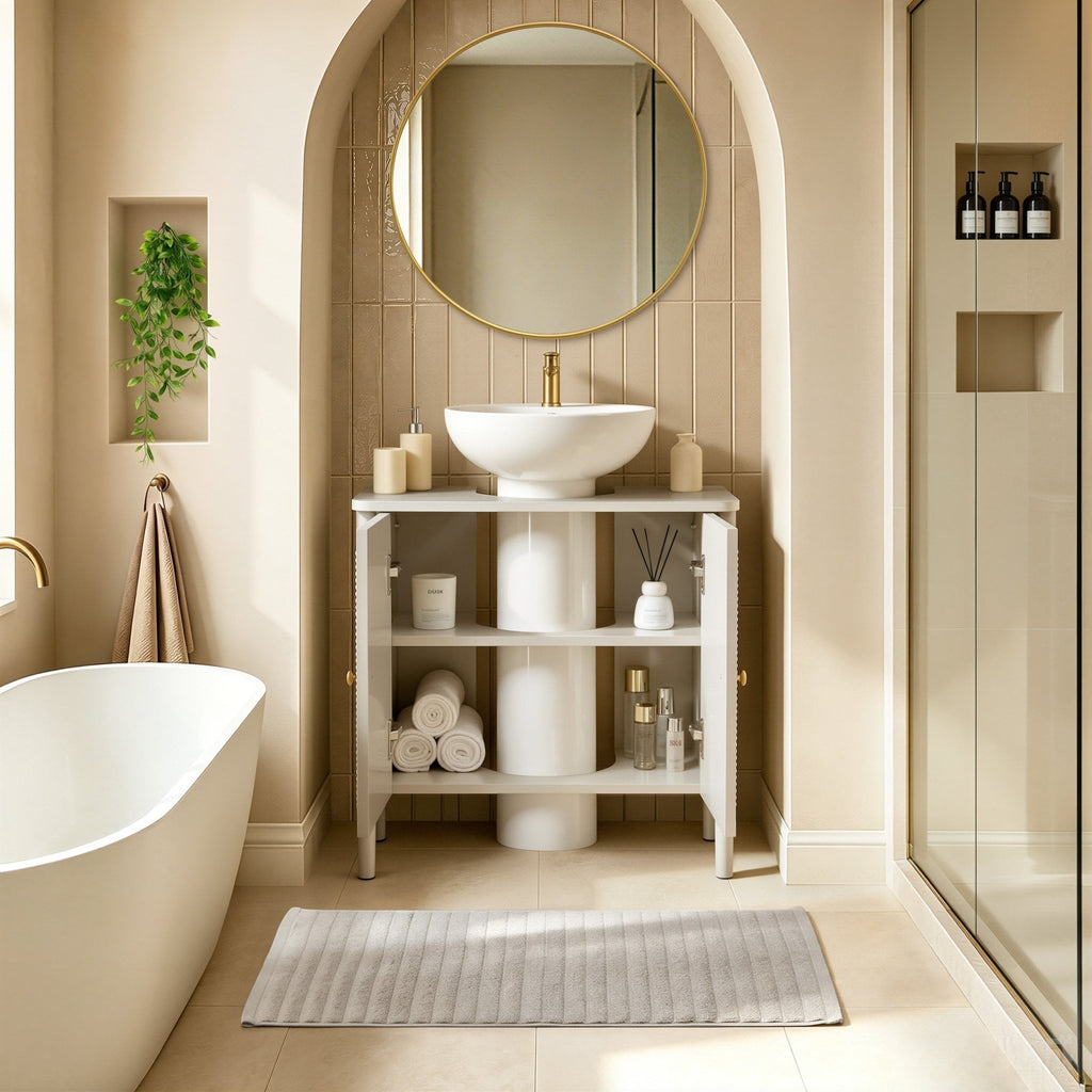 Dusklia - Posy Under Sink Bathroom Cabinet - Taupe