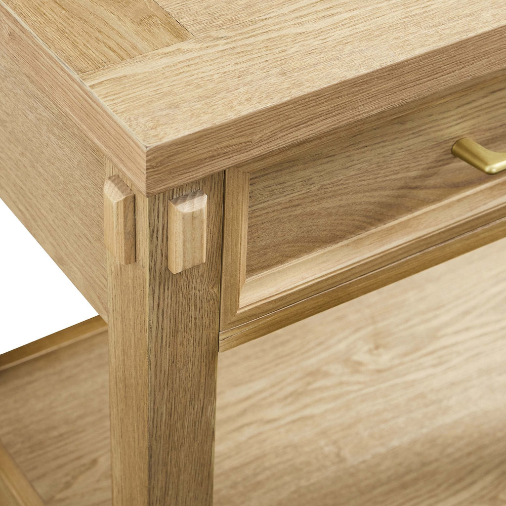 Dusklia - Prim 1 Drawer Wide Nightstand - Light Wood