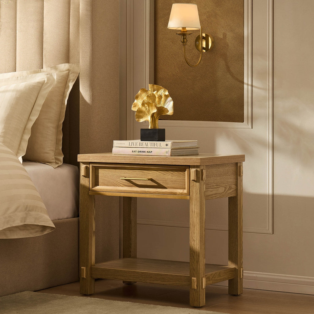 Dusklia - Prim 1 Drawer Wide Nightstand - Light Wood