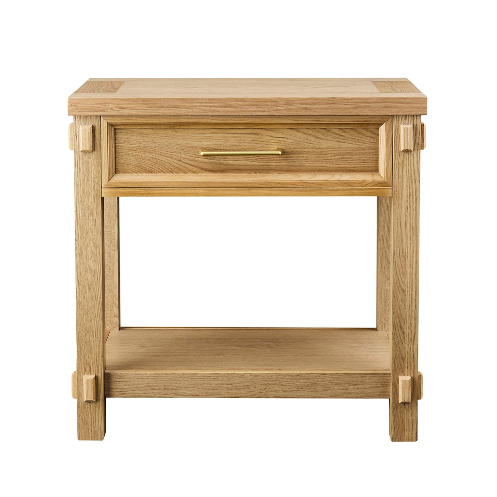 Dusklia - Prim 1 Drawer Wide Nightstand - Light Wood
