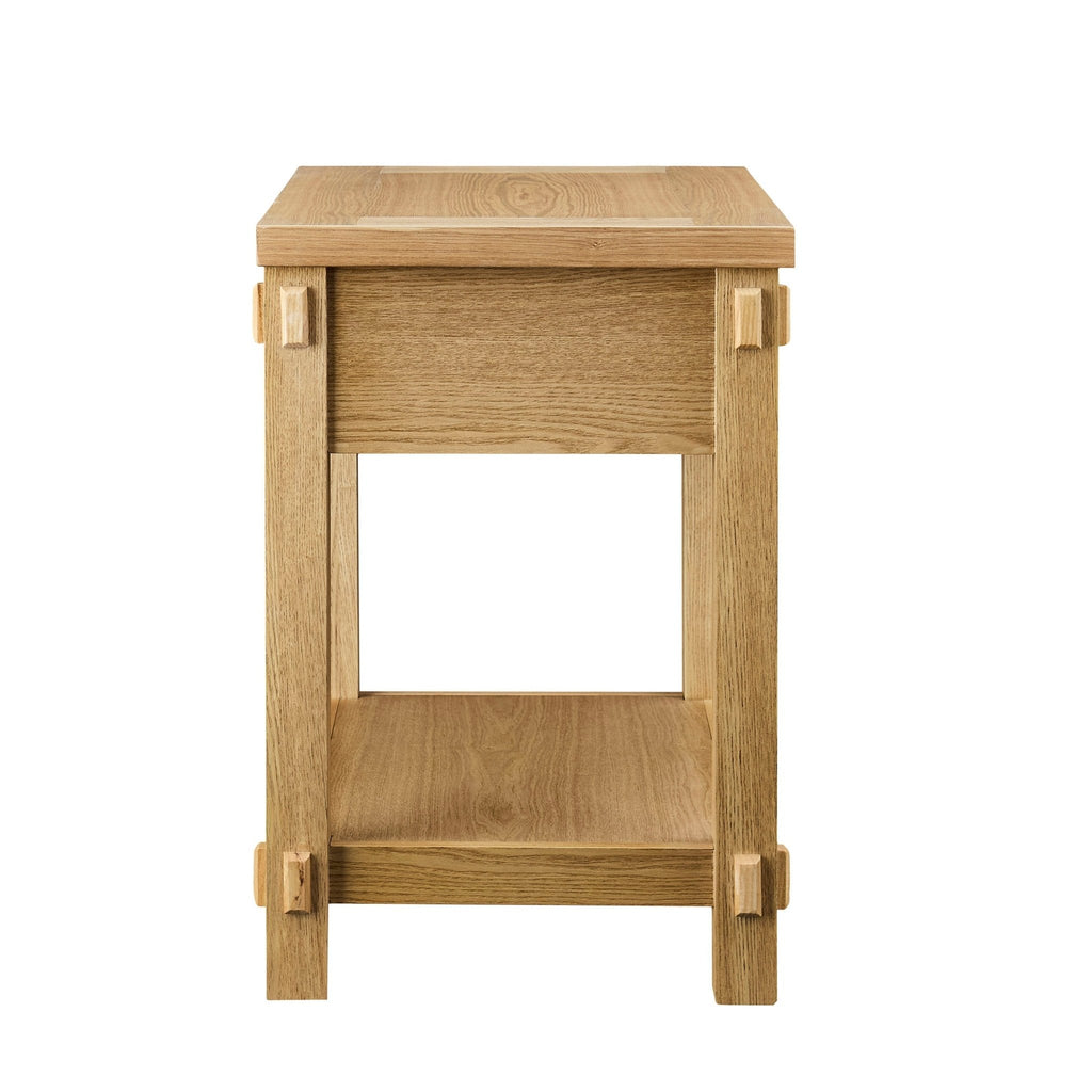 Dusklia - Prim 1 Drawer Wide Nightstand - Light Wood