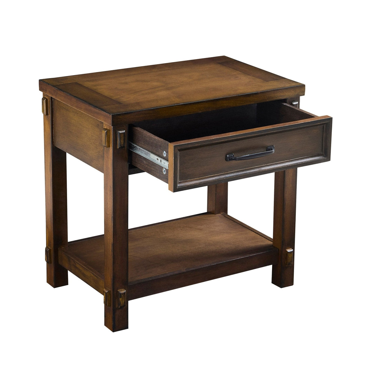 Dusklia - Prim 1 Drawer Wide Nightstand - Walnut