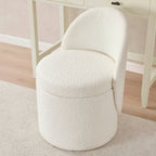 Dusklia - Primrose Boucle Dressing Table Storage Stool - Off White