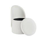 Dusklia - Primrose Boucle Dressing Table Storage Stool - Off White