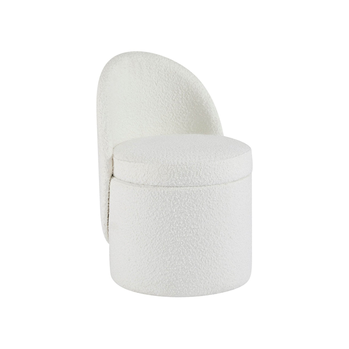 Dusklia - Primrose Boucle Dressing Table Storage Stool - Off White
