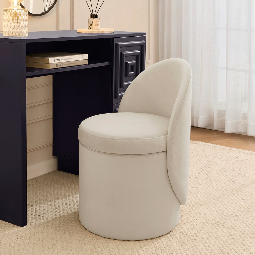 Dusklia - Primrose Dressing Table Storage Stool - Ecru