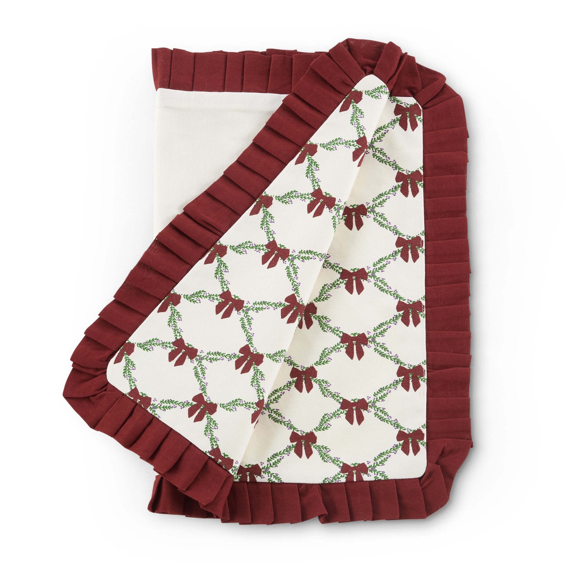 Sets de table de Noël 100 % coton avec nœud imprimé, lot de 4 - Rouge