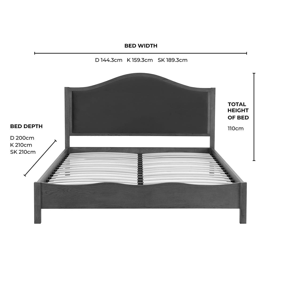 Dusklia - Provence Bed Frame - Rich Green
