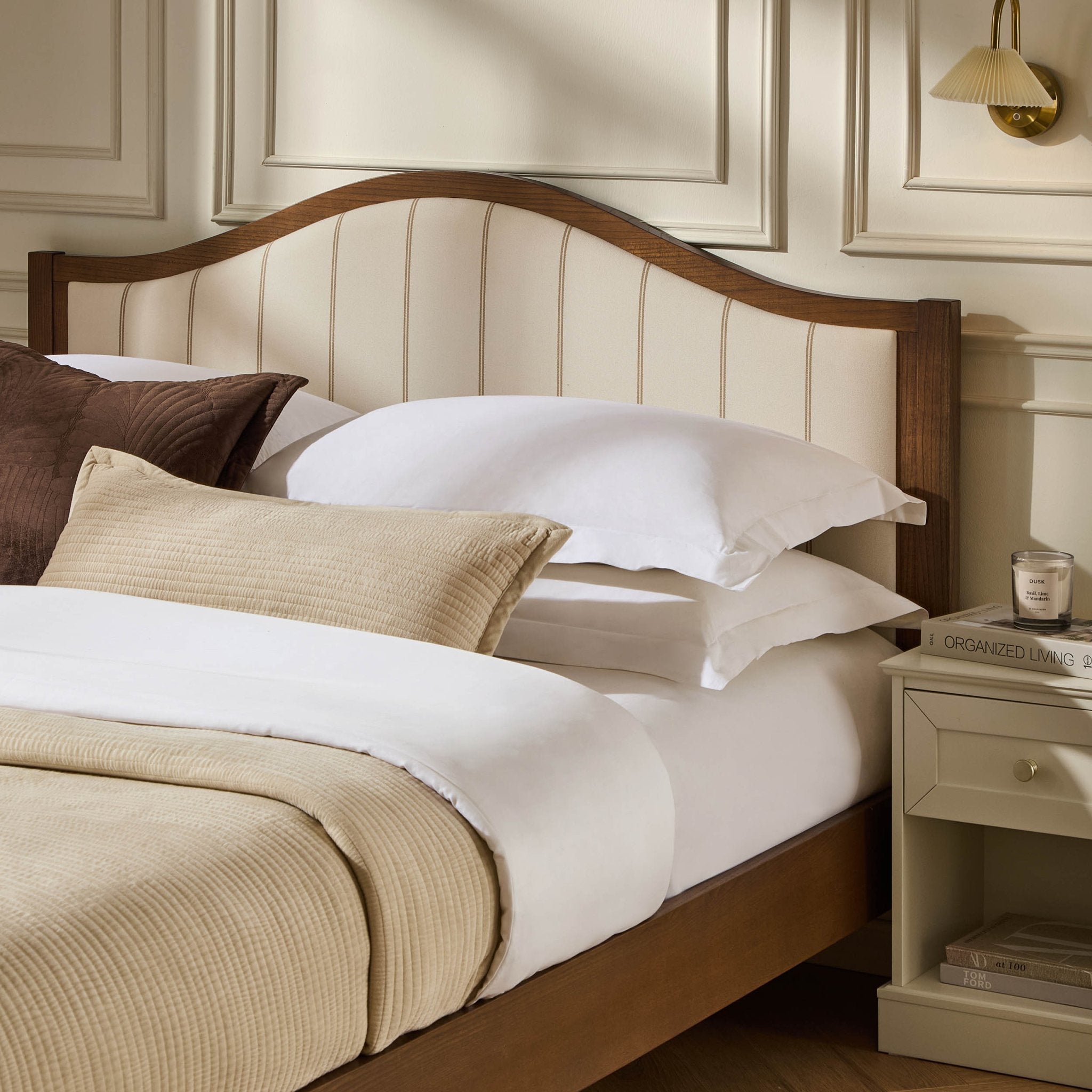 Dusklia - Provence Bed Frame - Thin Natural Stripe