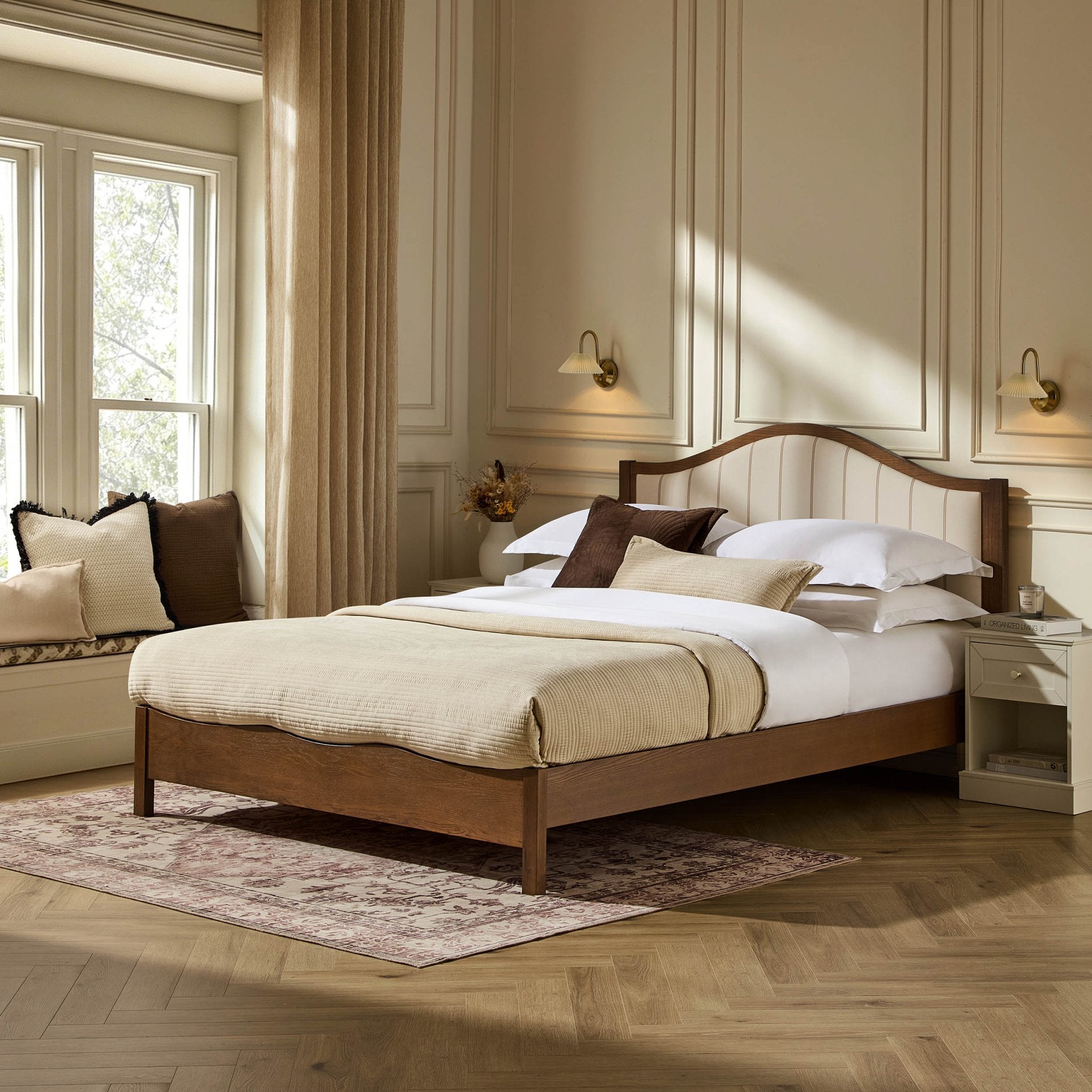 Dusklia - Provence Bed Frame - Thin Natural Stripe