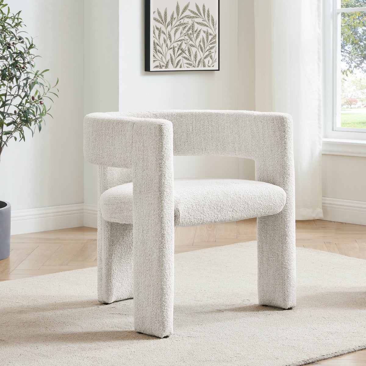 Dusklia - Quinn Chair - Ivory Boucle