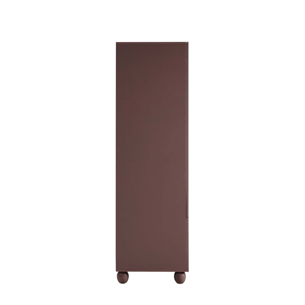 Dusklia - Rachel Arch Front 2 Door Wardrobe with Drawer - Mocha