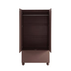 Dusklia - Rachel Arch Front 2 Door Wardrobe with Drawer - Mocha
