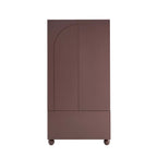 Dusklia - Rachel Arch Front 2 Door Wardrobe with Drawer - Mocha