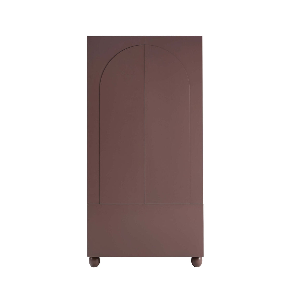Dusklia - Rachel Arch Front 2 Door Wardrobe with Drawer - Mocha