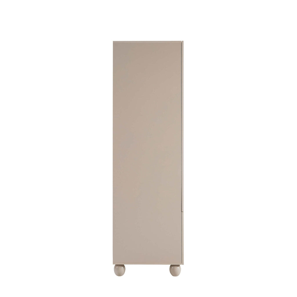 Dusklia - Rachel Arch Front 2 Door Wardrobe with Drawer - Taupe