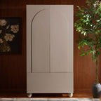 Dusklia - Rachel Arch Front 2 Door Wardrobe with Drawer - Taupe