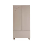 Dusklia - Rachel Arch Front 2 Door Wardrobe with Drawer - Taupe