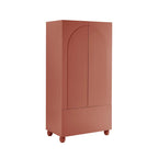 Dusklia - Rachel Arch Front 2 Door Wardrobe with Drawer - Terracotta