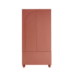 Dusklia - Rachel Arch Front 2 Door Wardrobe with Drawer - Terracotta