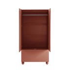 Dusklia - Rachel Arch Front 2 Door Wardrobe with Drawer - Terracotta
