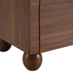 Dusklia - Rachel Arch Front 2 Drawer Bedside Table - Medium Wood