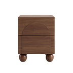 Dusklia - Rachel Arch Front 2 Drawer Bedside Table - Medium Wood